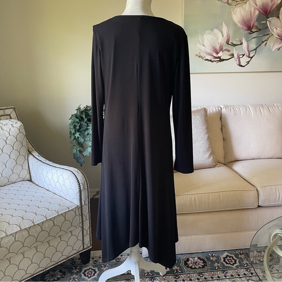 ZOE by Michael Phillips Black Handkerchief Dress With Embellished Collar - Picture 4 of 16